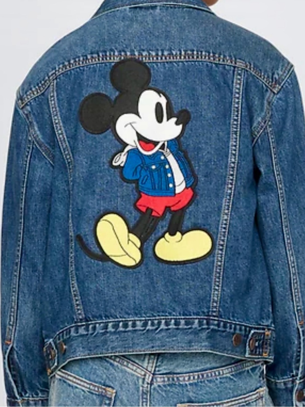GAP Kids Disney Mickey Mouse Denim Jacket Toddler 5 Years Chenille Patch